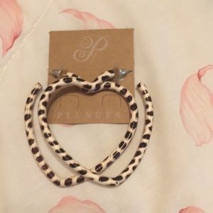 Animal Print Heart Earrings